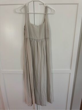 Zara Neutral Beige Sleeveless Maxi Dress
